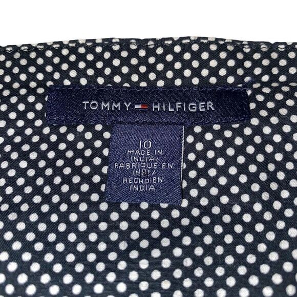 Tommy Hilfiger Black with White Polkadots Babydoll Style Halter Top Sz 10 - Picture 9 of 11